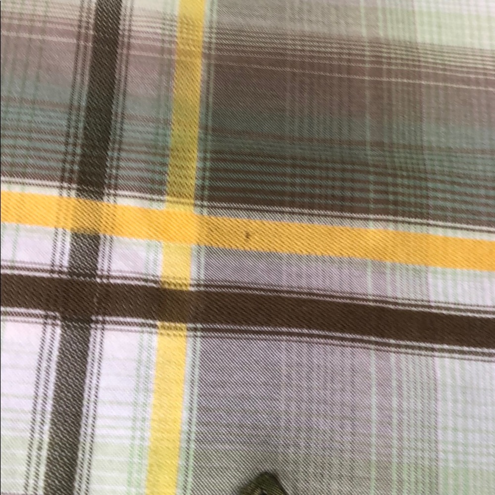 Prana plaid short sleeve button down shirt sz M - Picture 7 of 8